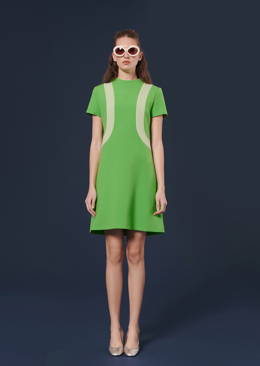 Raquel зеленое платье из двойной ткани