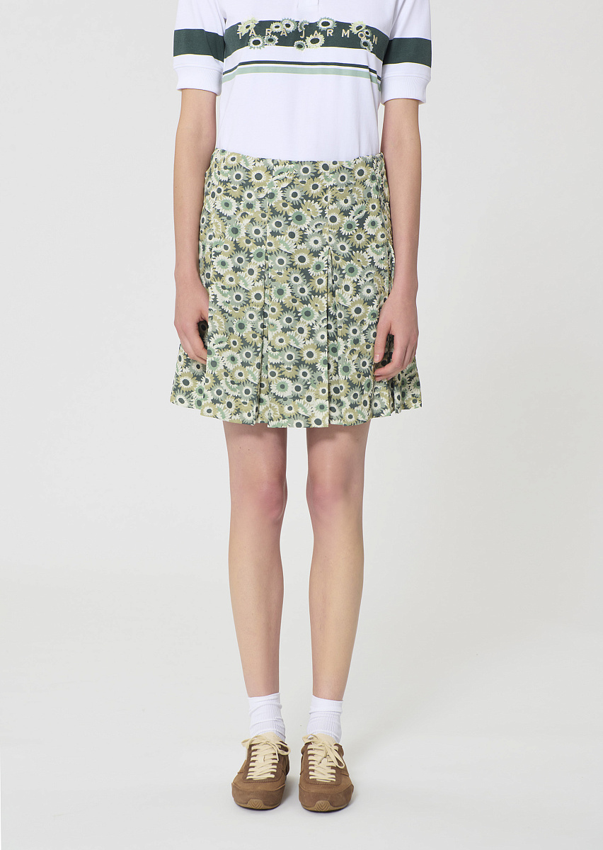 Justine зеленая юбка с цветочным принтом