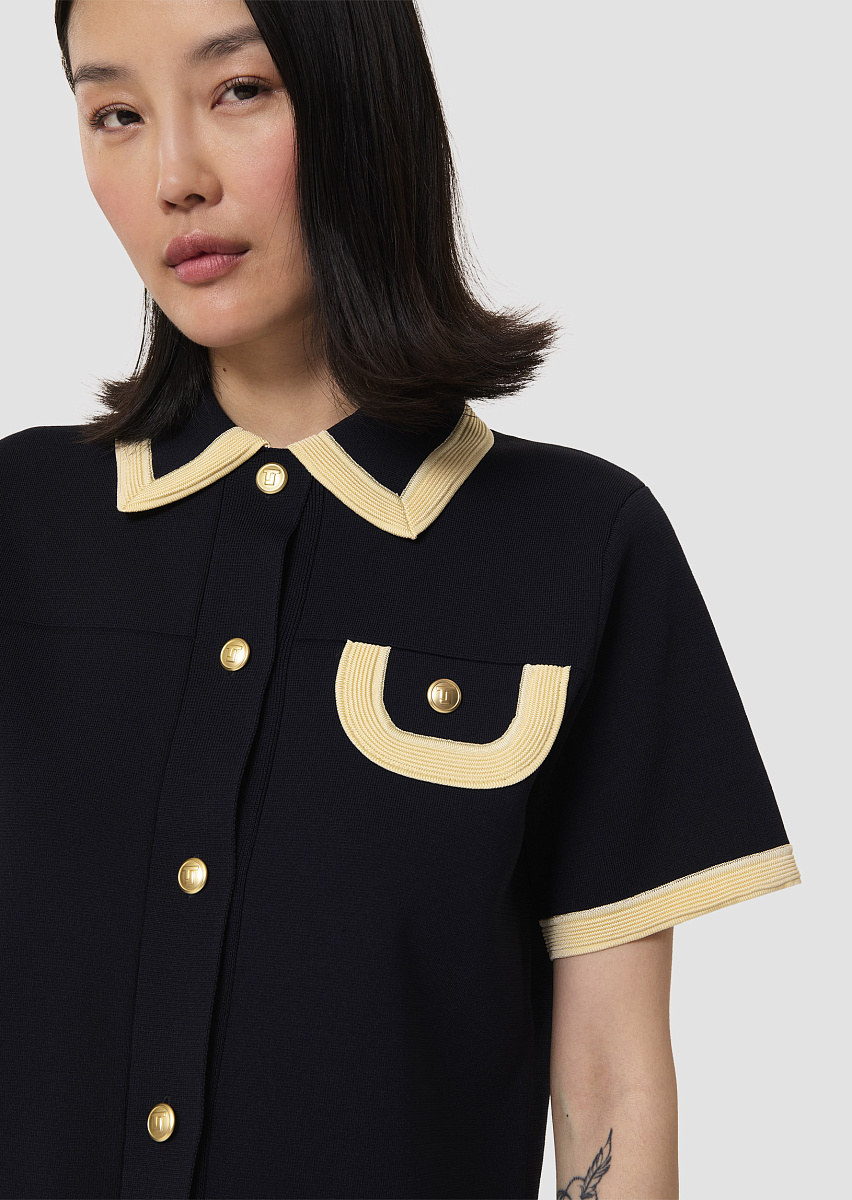 Pacha джемпер темно-синего цвета из плотного трикотажа