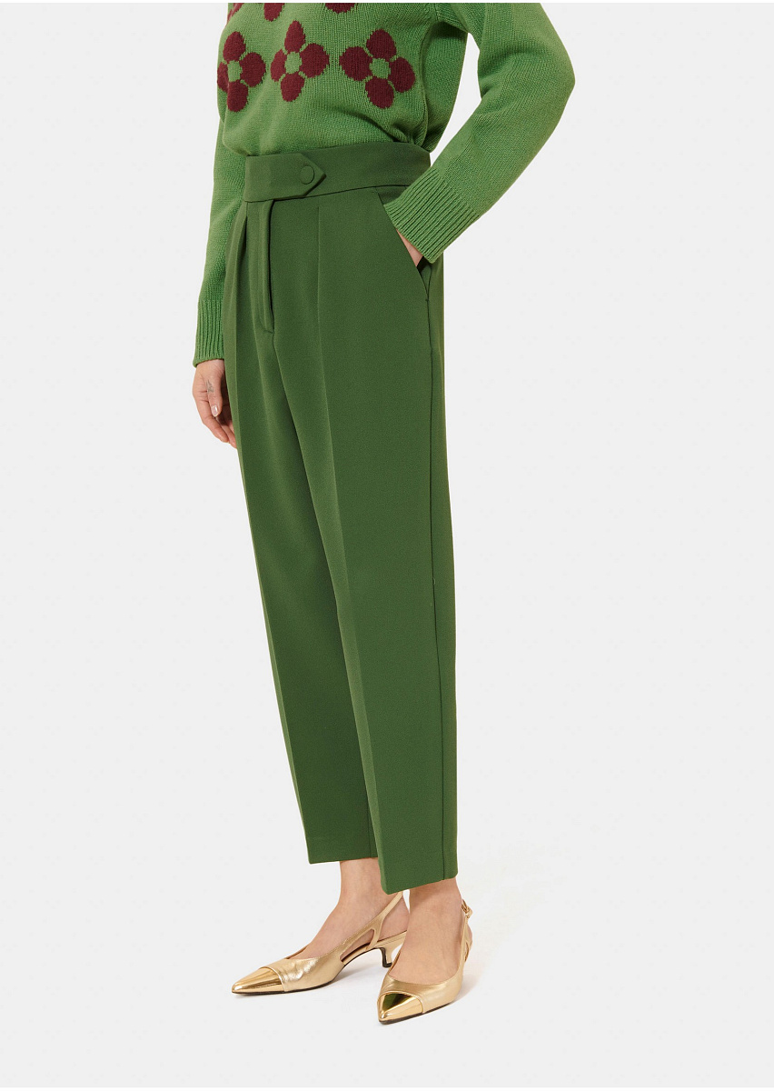 Paaso зеленые брюки из крепа Paaso зеленые брюки из крепа