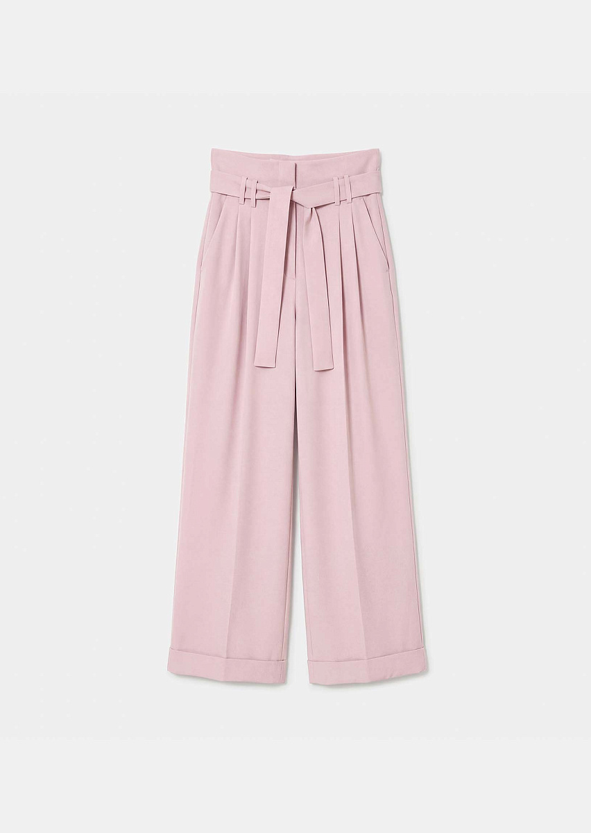 Pia брюки из струящегося крепа бледно-розового цвета