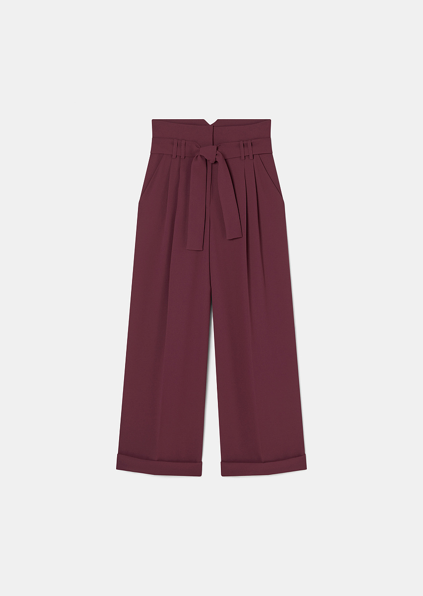 Pia бордовые брюки из крепа Pia бордовые брюки из крепа