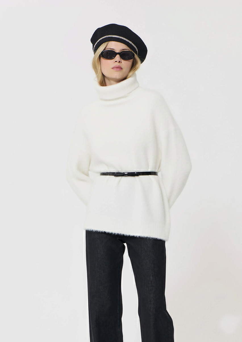 Pocciolia свитер цвета экрю из смеси альпака и шерсти Pocciolia свитер цвета экрю из смеси альпака и шерсти