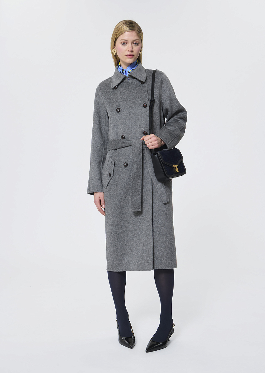 Martino двустороннее серое пальто с эффектом меланж