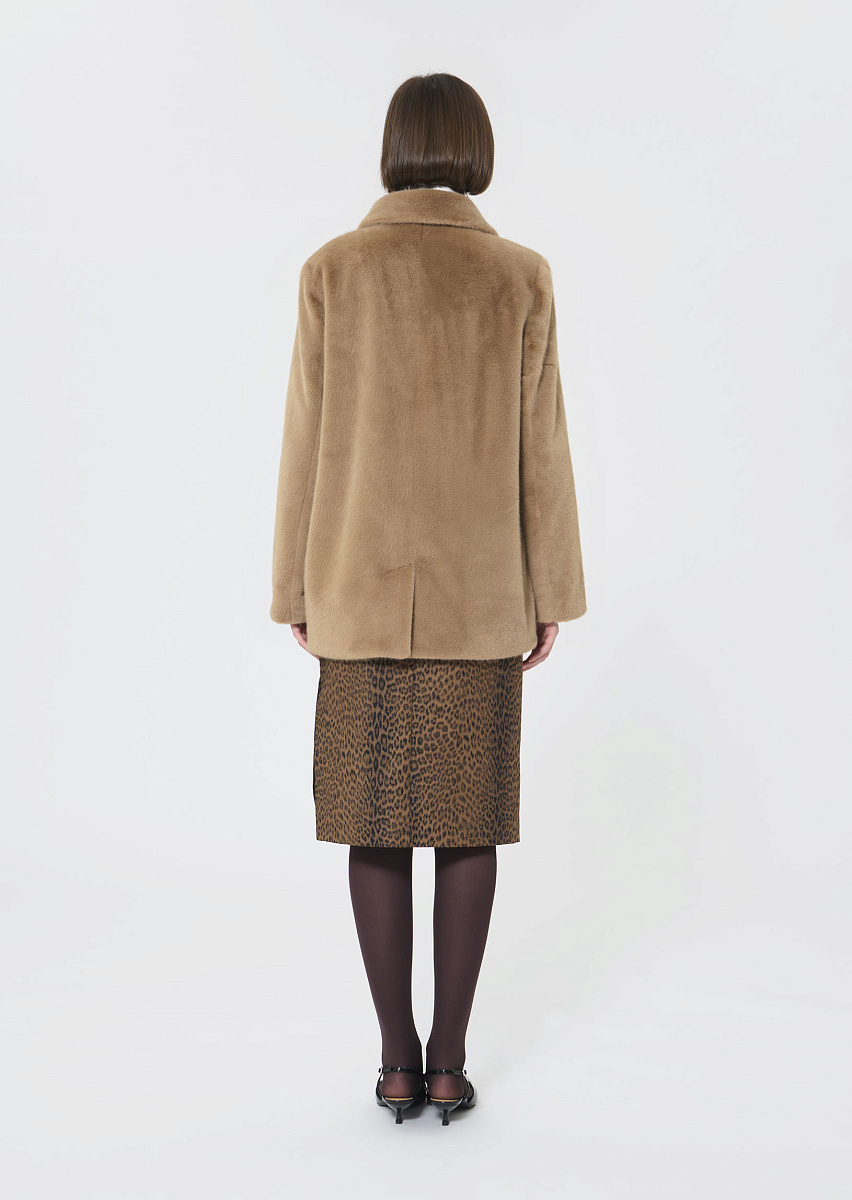 Melba бежевое полупальто из искусственного меха Melba бежевое полупальто из искусственного меха