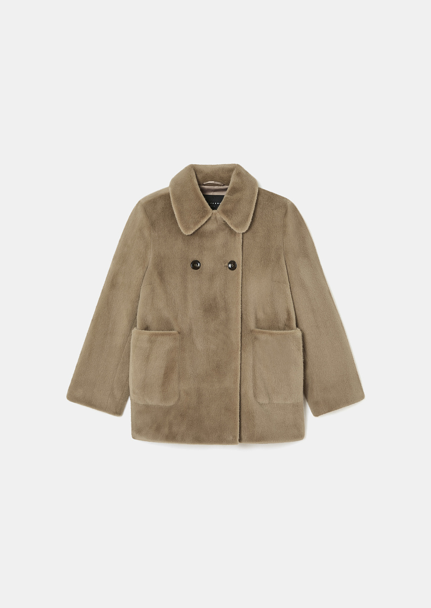 Melba бежевое полупальто из искусственного меха Melba бежевое полупальто из искусственного меха