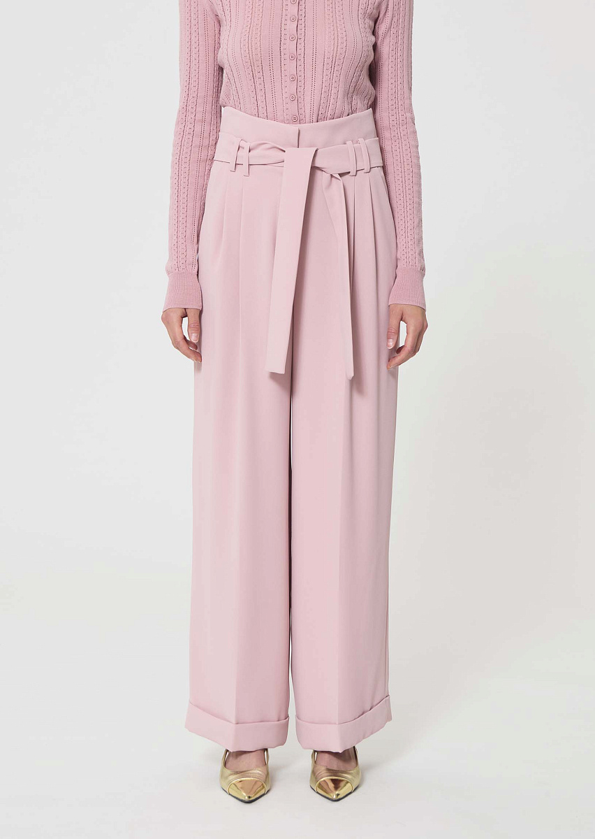 Pia брюки из струящегося крепа бледно-розового цвета