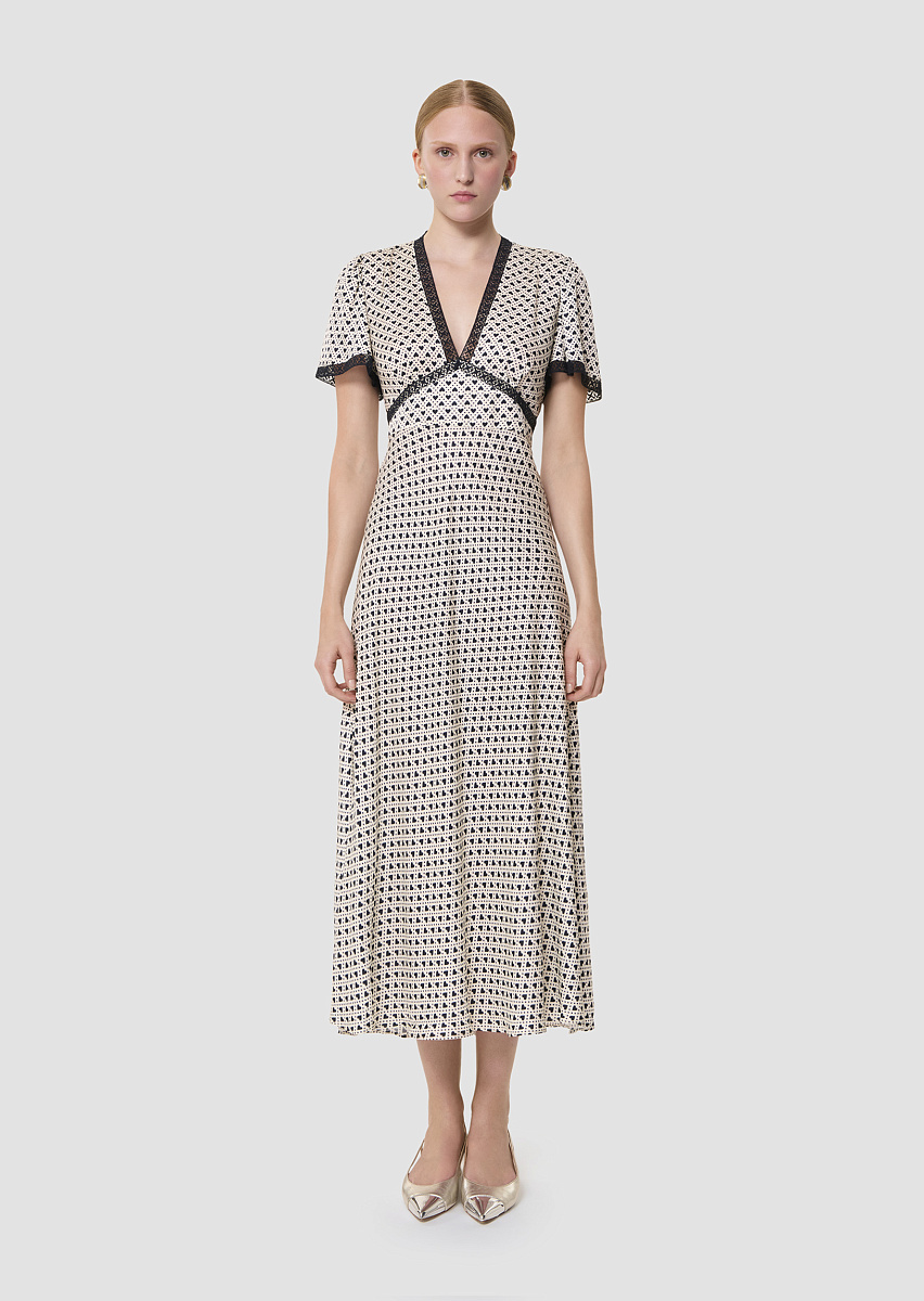 Платье Raoulita цвета экрю с принтом в виде сердец