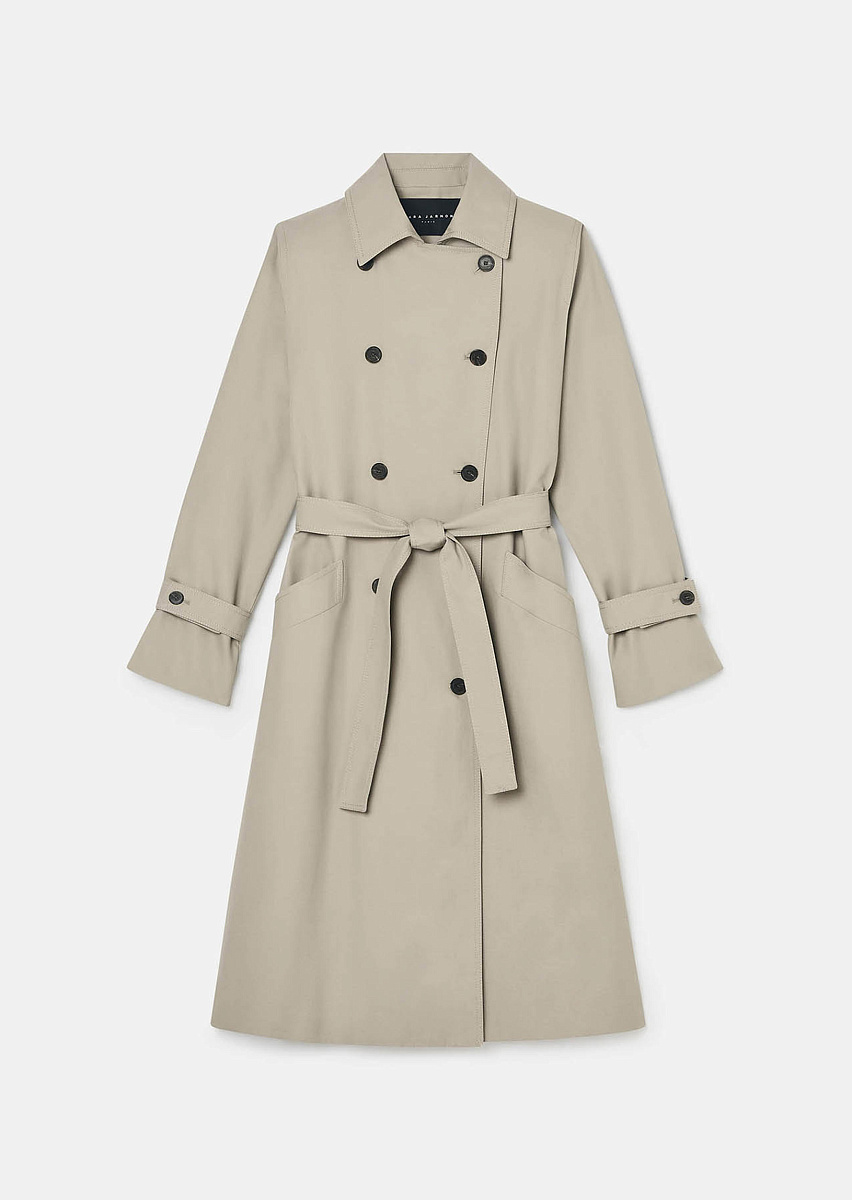Ivon бежевый тренч из хлопкового габардина