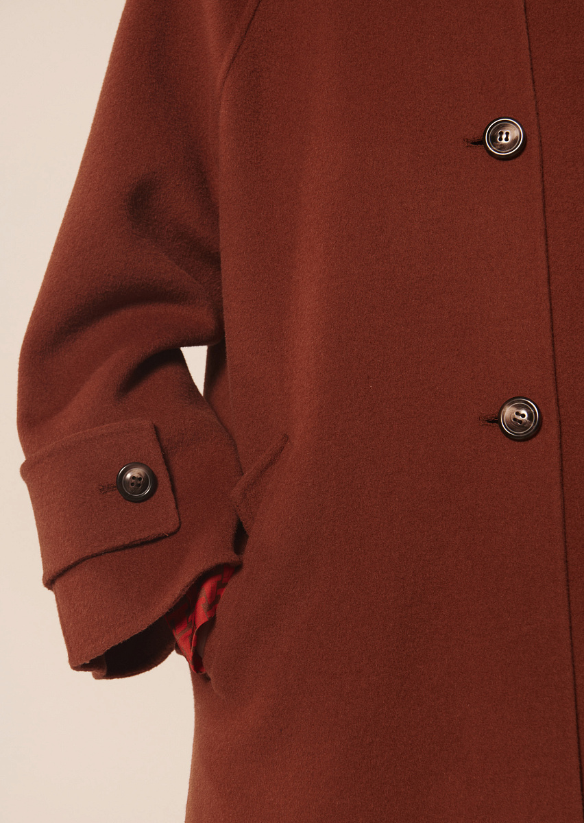 Maggy коричневое пальто из двусторонней шерсти
