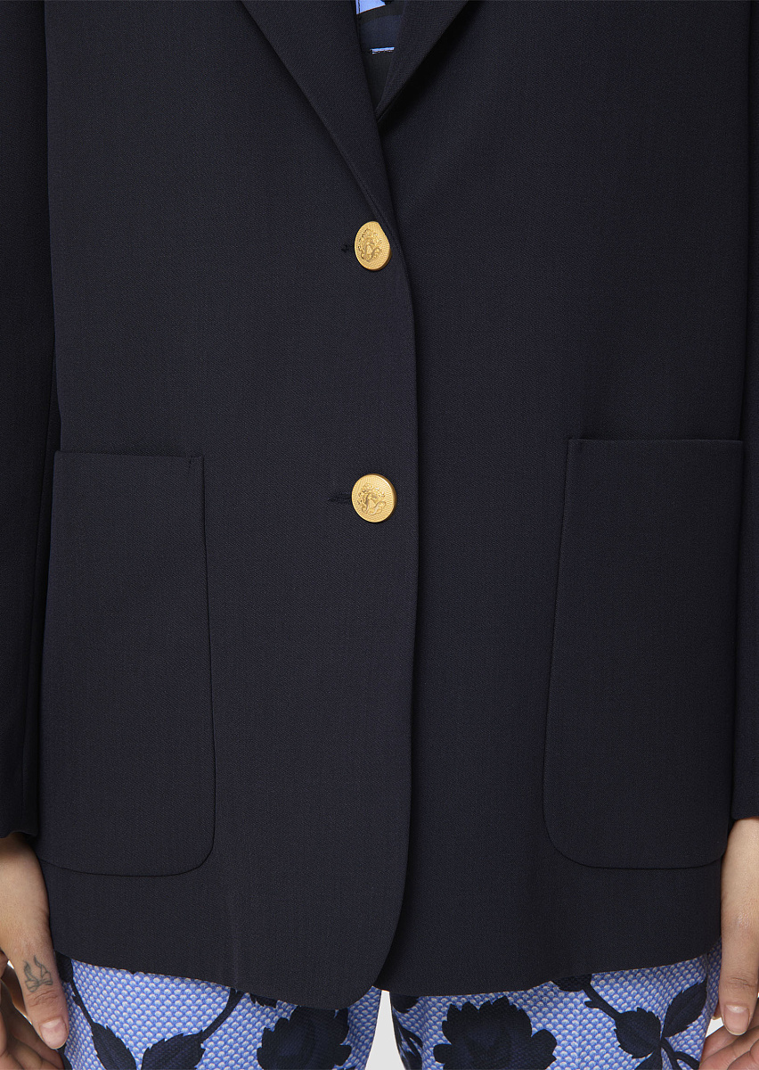 Valentin жакет темно-синего цвета из костюмной шерсти