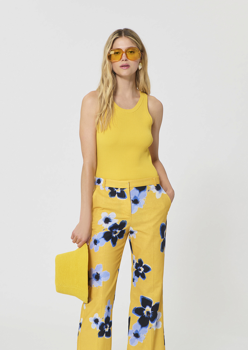 Trish желтый топ из трикотажа в рубчик