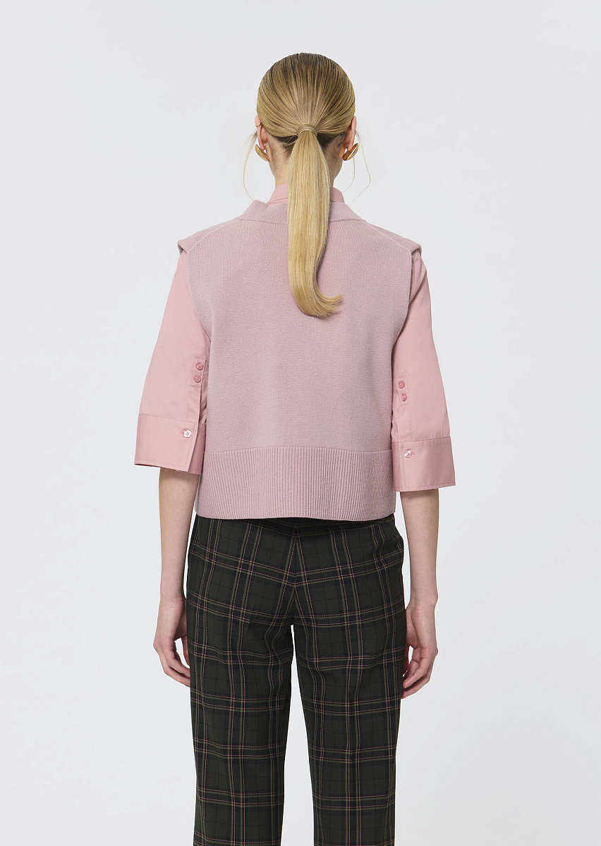 Gilles пудрово-розовый жилет из смесовой шерсти