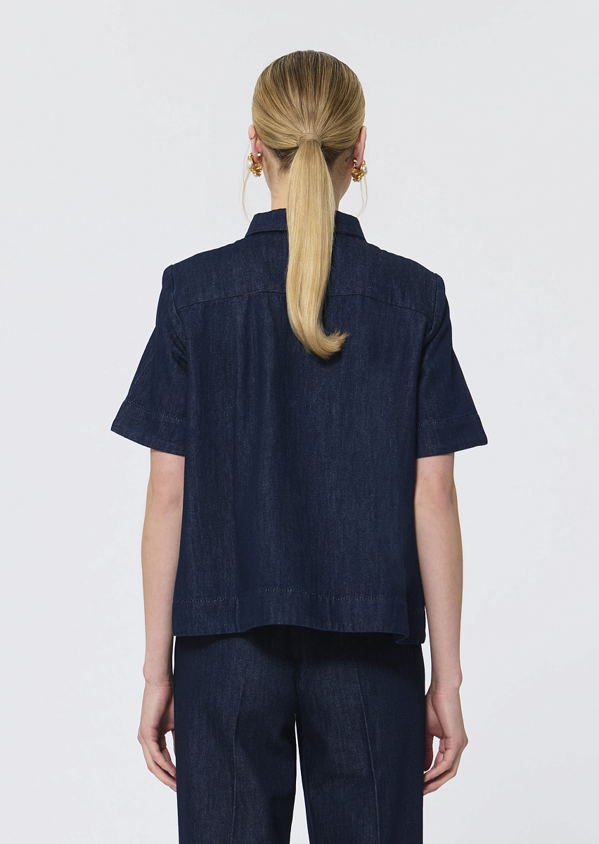 Camilia темно-синяя рубашка из денима