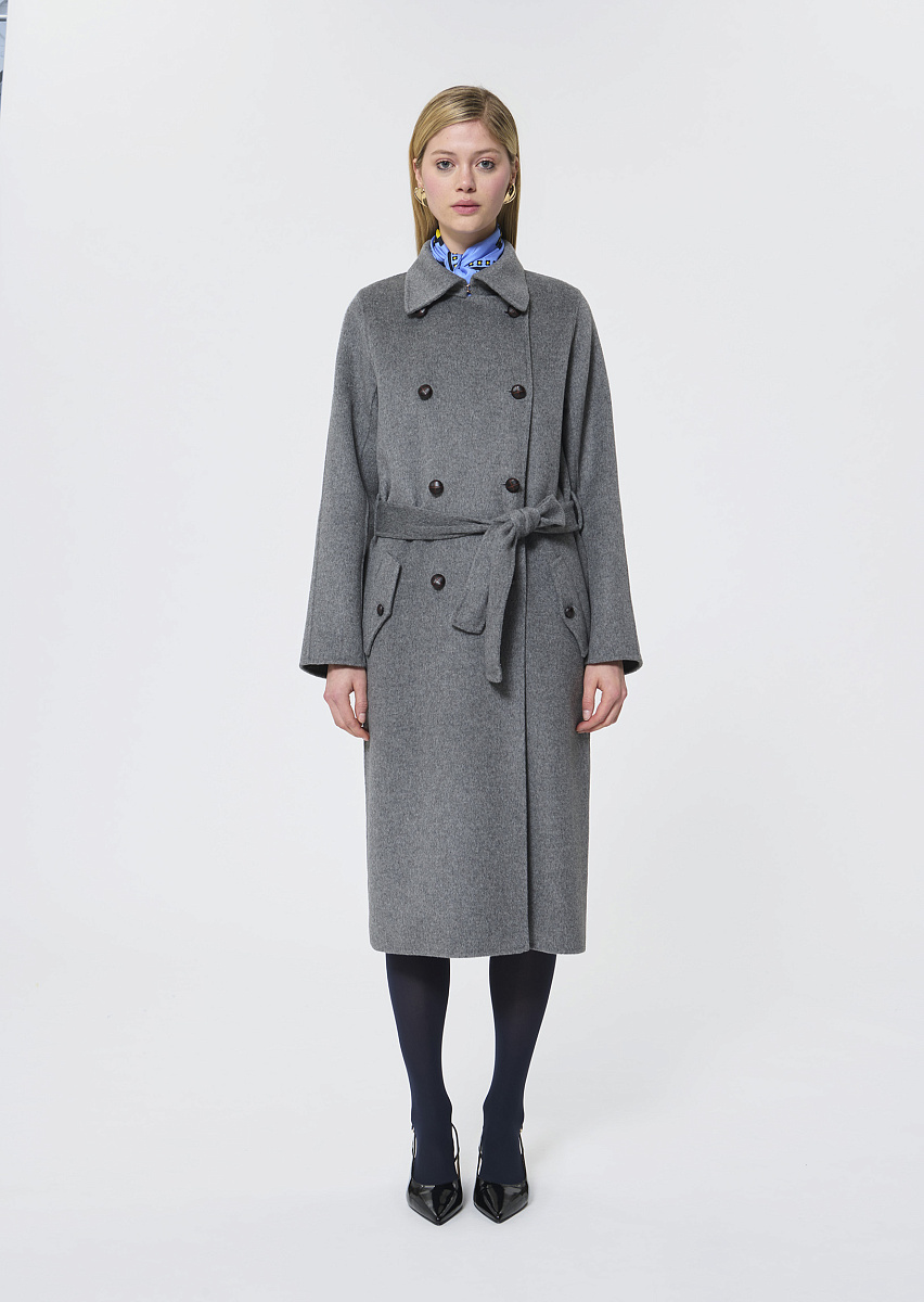 Martino двустороннее серое пальто с эффектом меланж