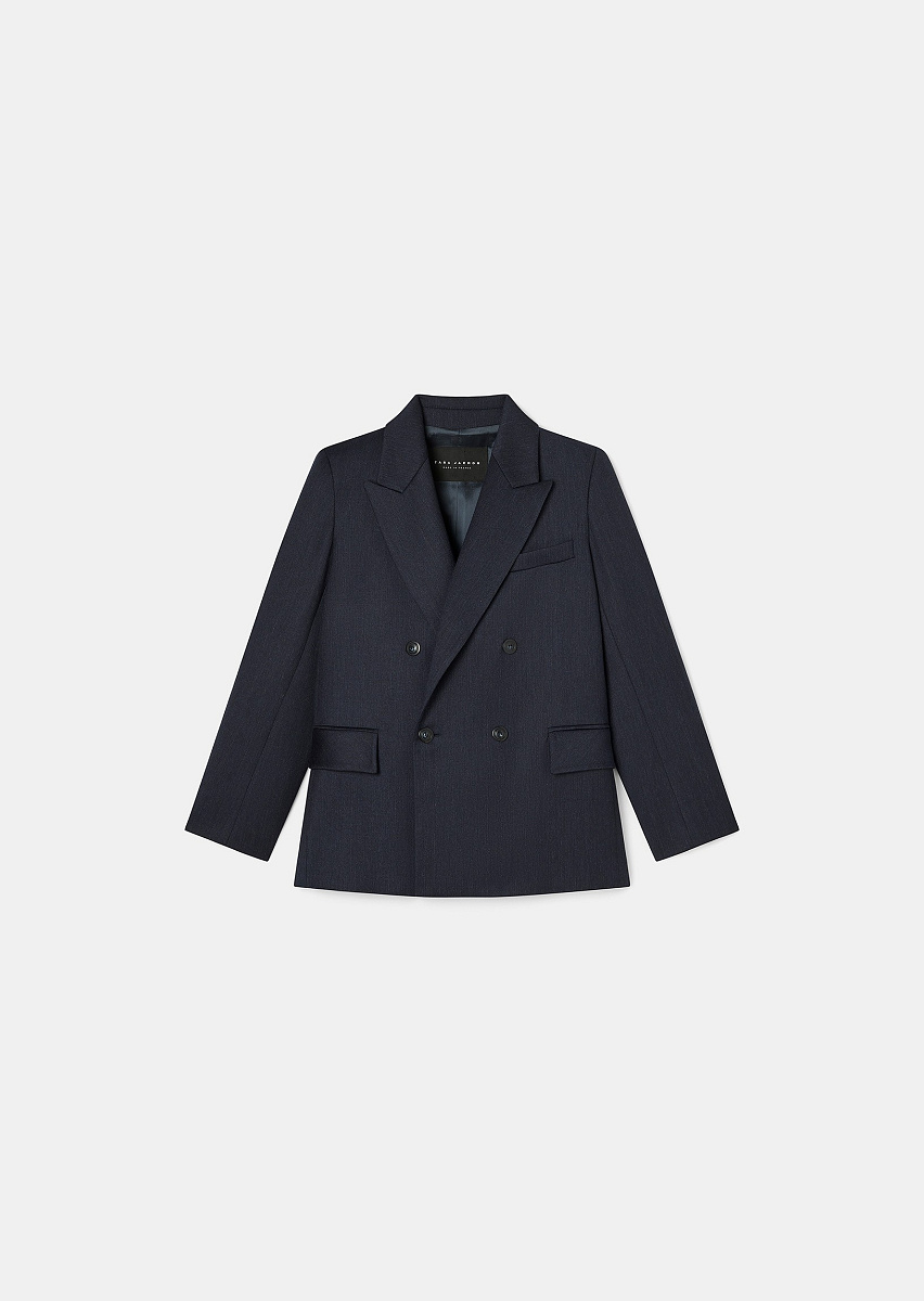 Темно-синий жакет из фланели Valson Темно-синий жакет из фланели Valson