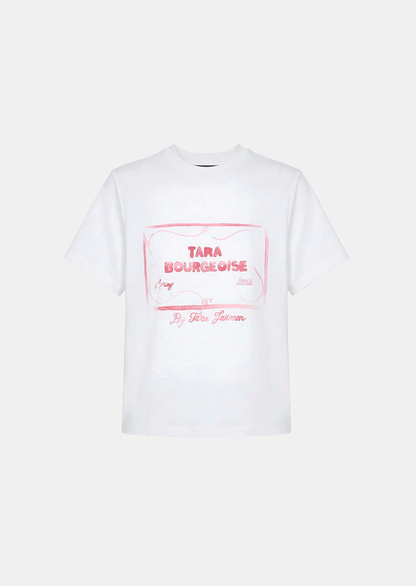 Tarabow белая футболка из хлопка с принтом