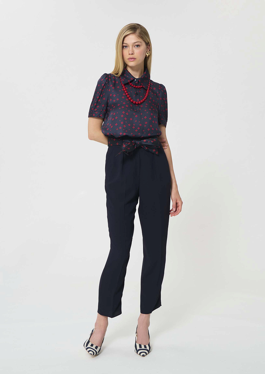 Paga брюки темно-синего цвета из струящегося крепа