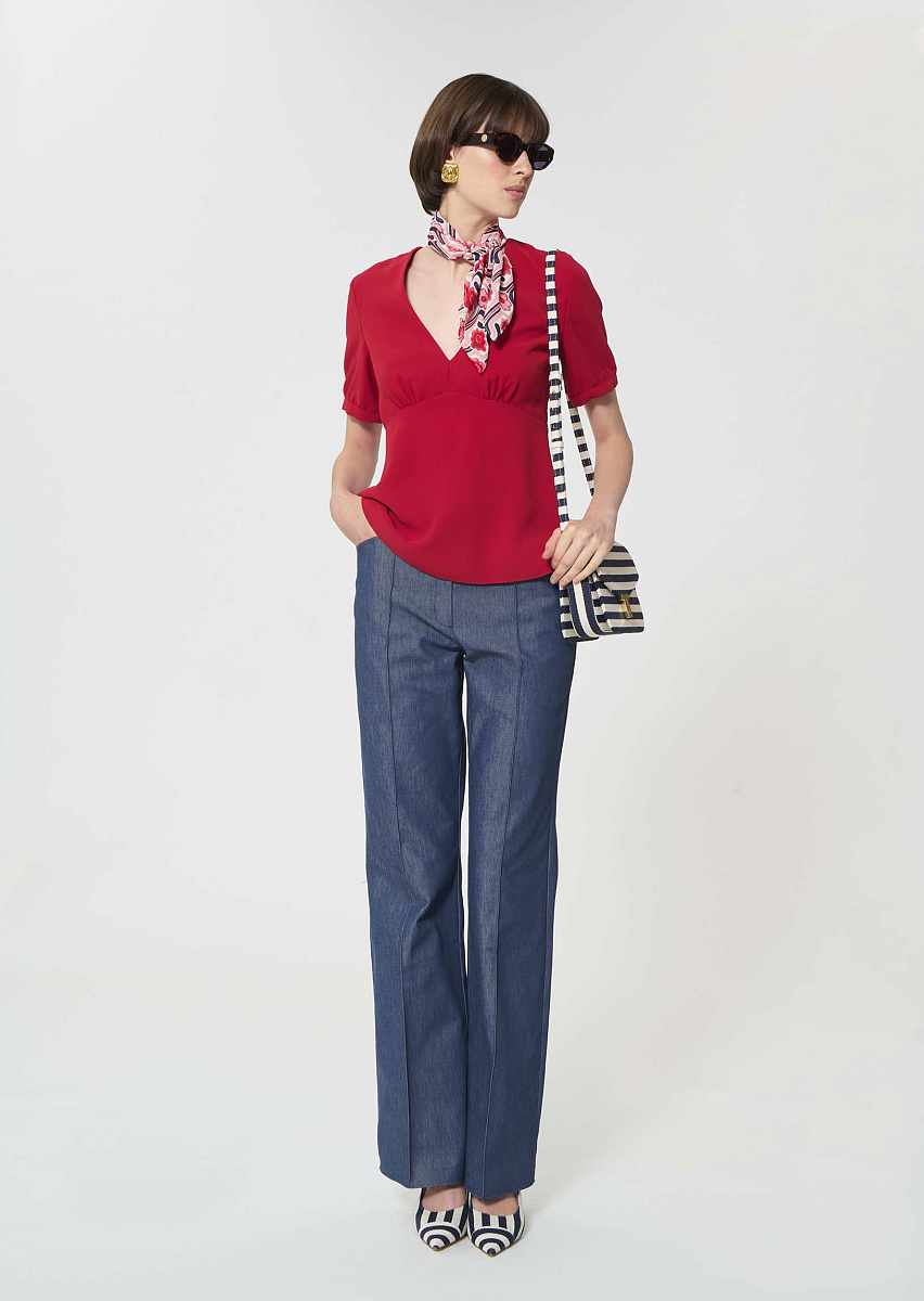 Tessa красный топ из струящегося крепа Tessa красный топ из струящегося крепа