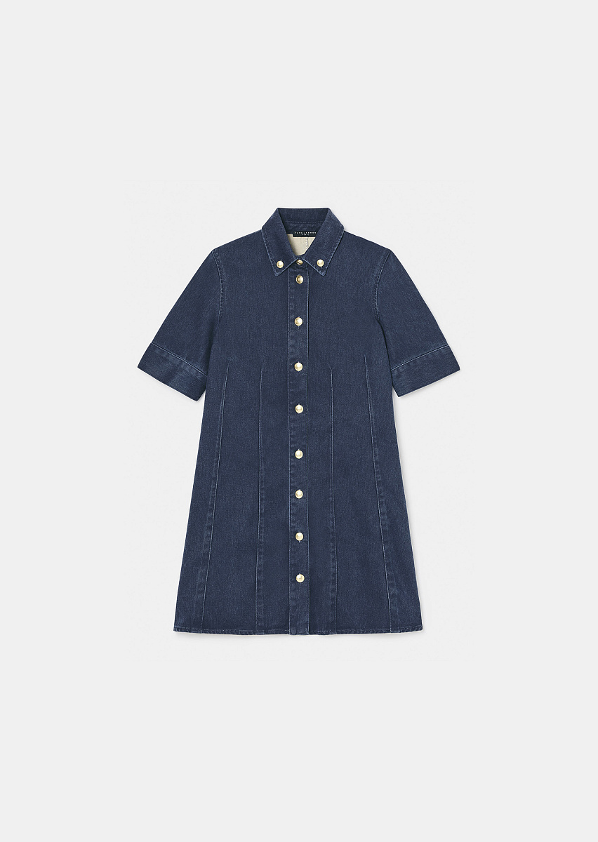 Платье из хлопка темно-синего цвета Riva