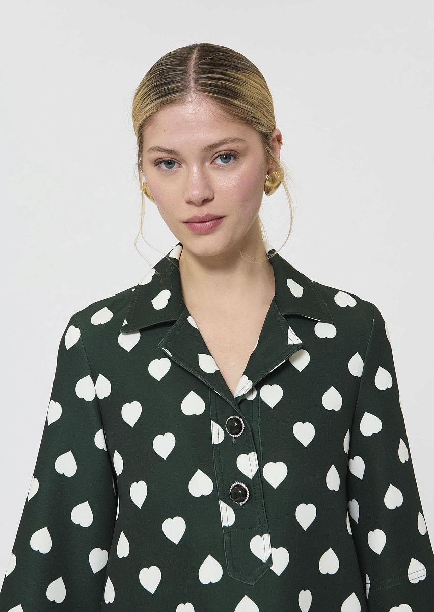 Ross зеленое платье с узором в виде сердец