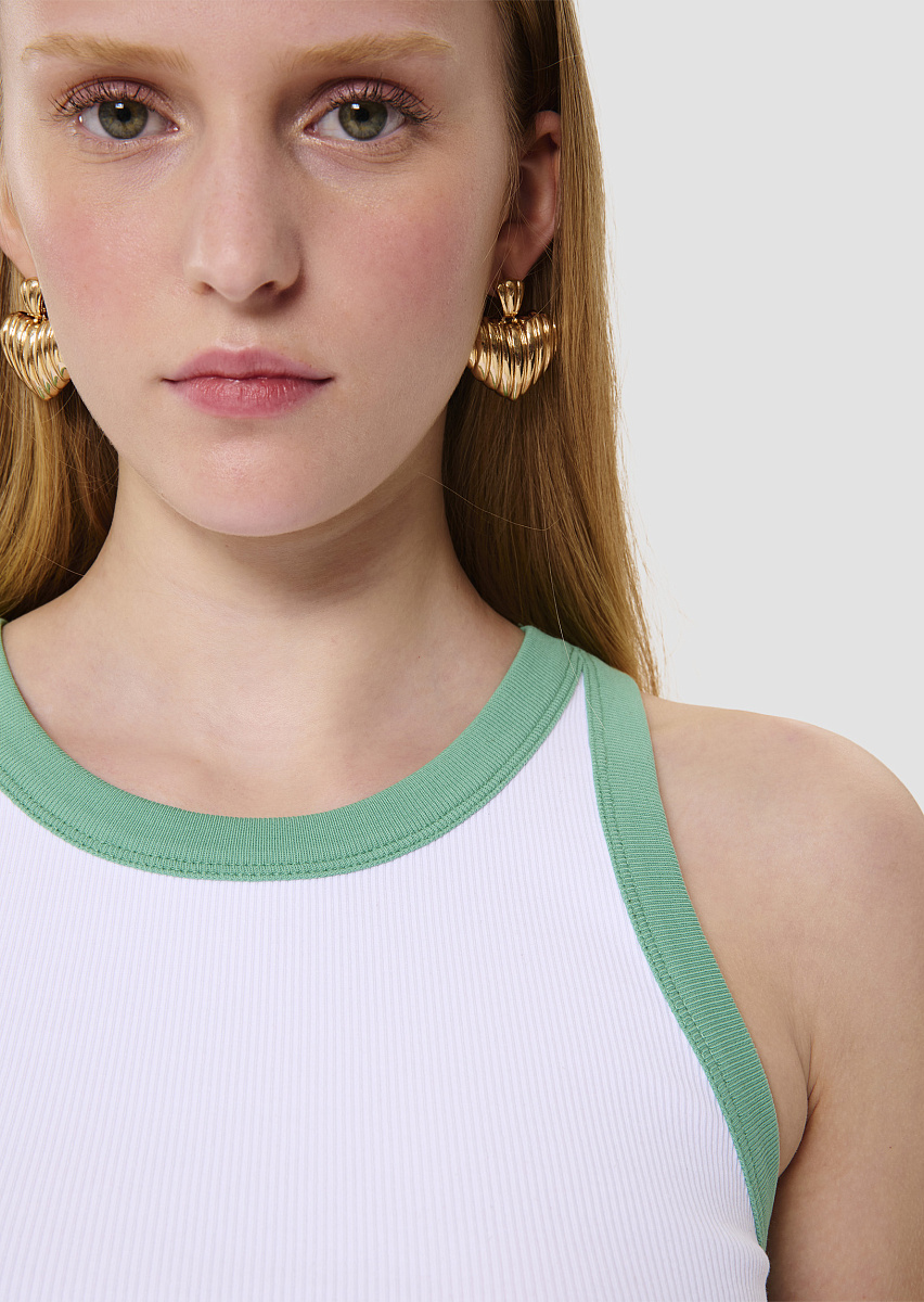 Trish топ в рубчик в цвете экрю