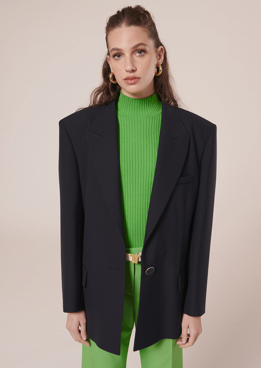 Vancouveur темно-синий костюмный жакет из холодной шерсти Vancouveur темно-синий костюмный жакет из холодной шерсти