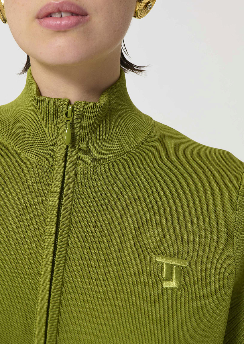 Gabrielle зеленый кардиган из технологичного трикотажа