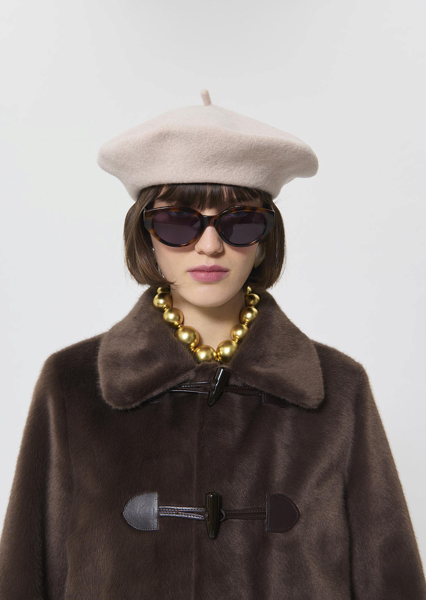 Belladone золотистое колье из крупных бусин