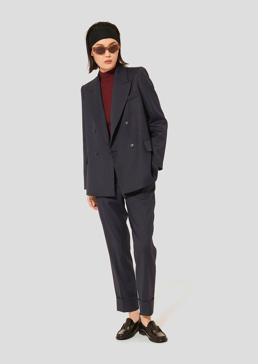 Темно-синий жакет из фланели Valson Темно-синий жакет из фланели Valson