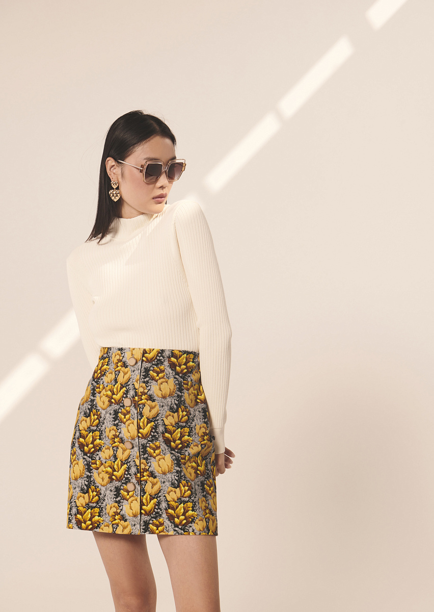 Javana серая юбка с цветочным принтом Javana серая юбка с цветочным принтом