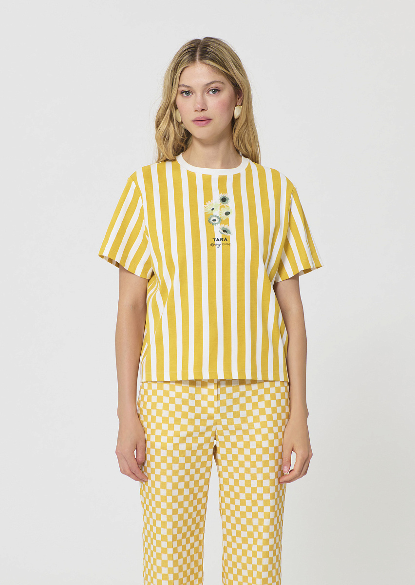 Tarastripe желтая футболка из джерси в полоску Tarastripe желтая футболка из джерси в полоску