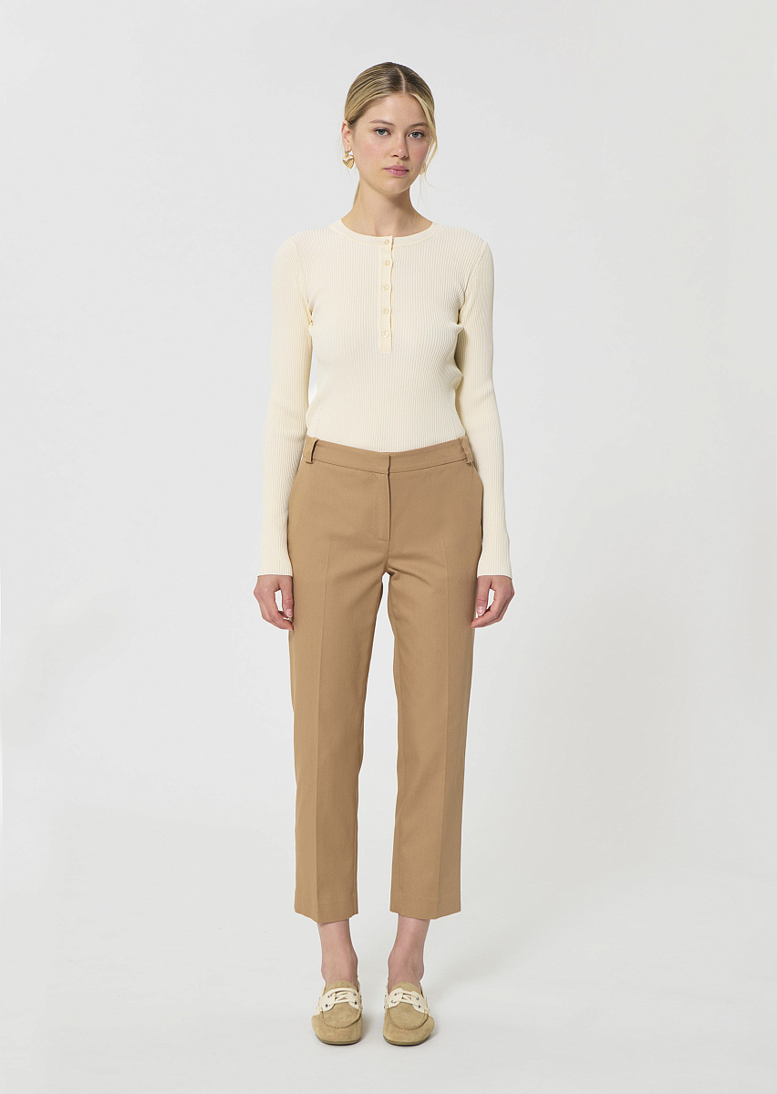 Polo бежевые брюки из хлопкового гарбардина