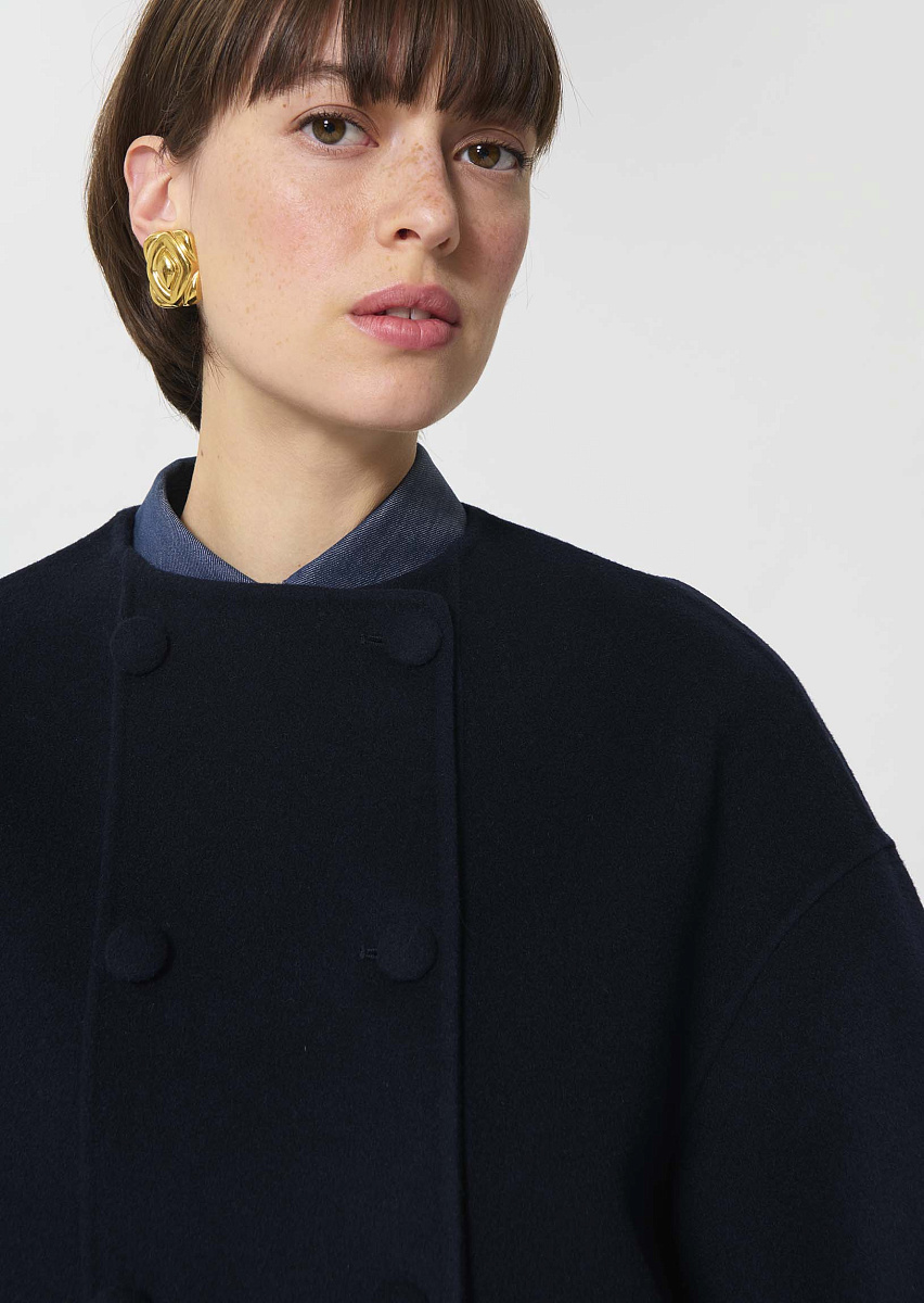 Milady темно-синее полупальто из двусторонней шерсти