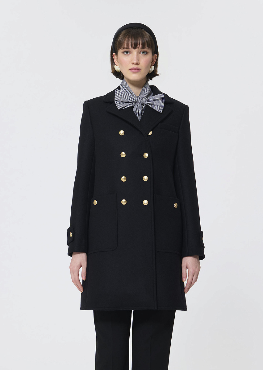 Manon черное пальто из шерстяного драпа