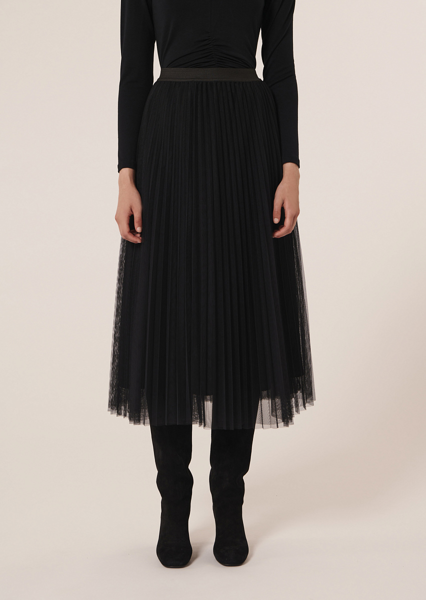 Juillet черная юбка-плиссе из тюля