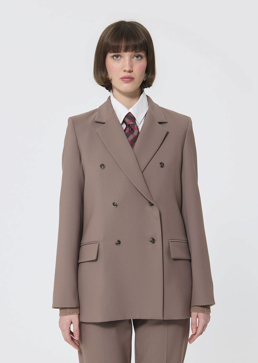 Valentino серо-коричневый жакет Valentino серо-коричневый жакет