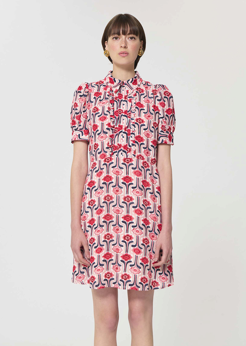 Ricci бледно-розовое платье с ретро-принтом