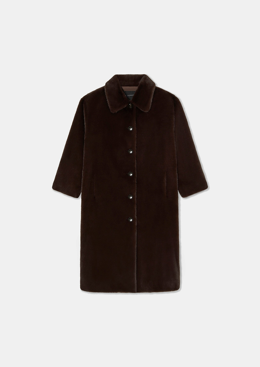 Melrand коричневое пальто из искусственного меха Melrand коричневое пальто из искусственного меха