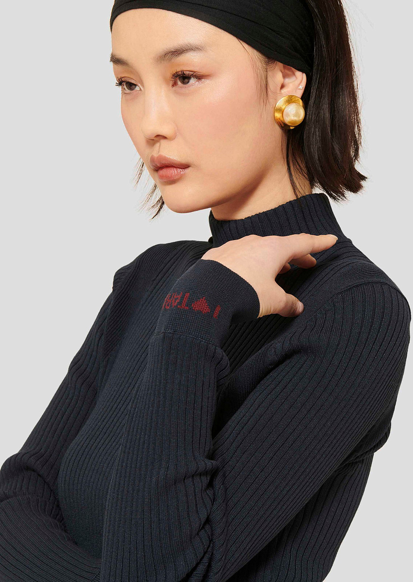 Prudie свитер в рубчик темно-синего цвета Prudie свитер в рубчик темно-синего цвета