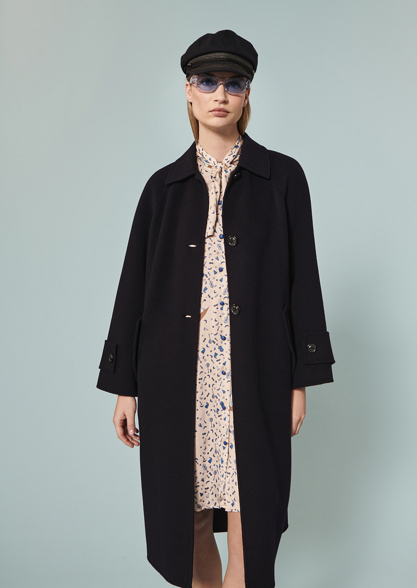 Maggy темно-синее пальто из двусторонней шерсти Maggy темно-синее пальто из двусторонней шерсти