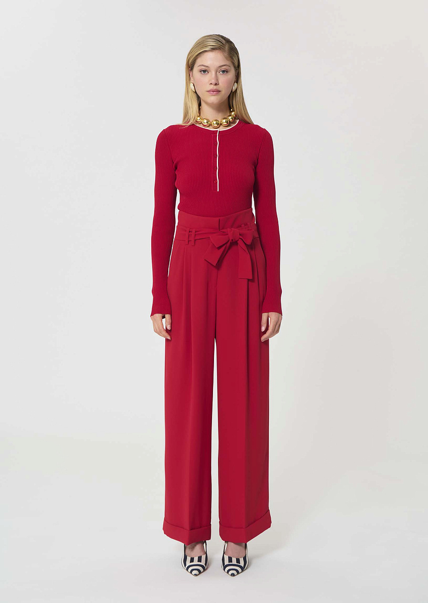 Pia красные брюки из струящегося крепа