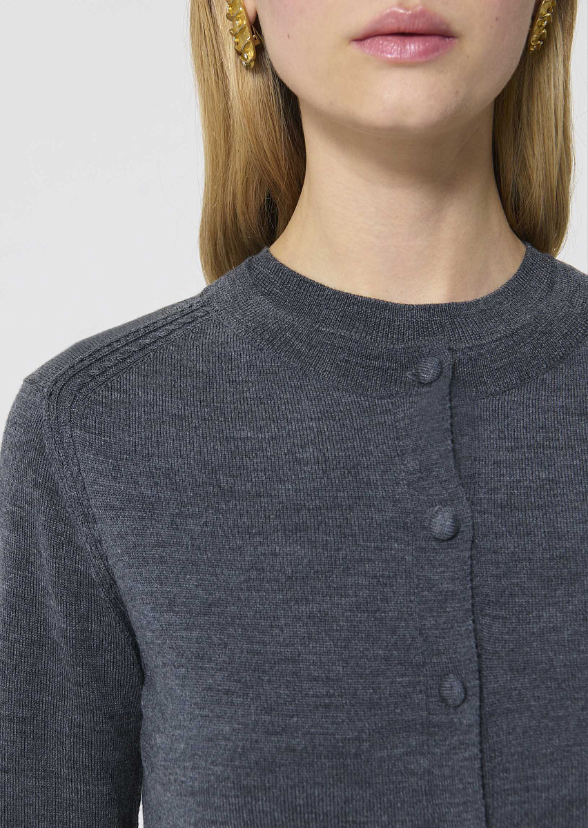 Ginno серый кардиган с эффектом меланж Ginno серый кардиган с эффектом меланж