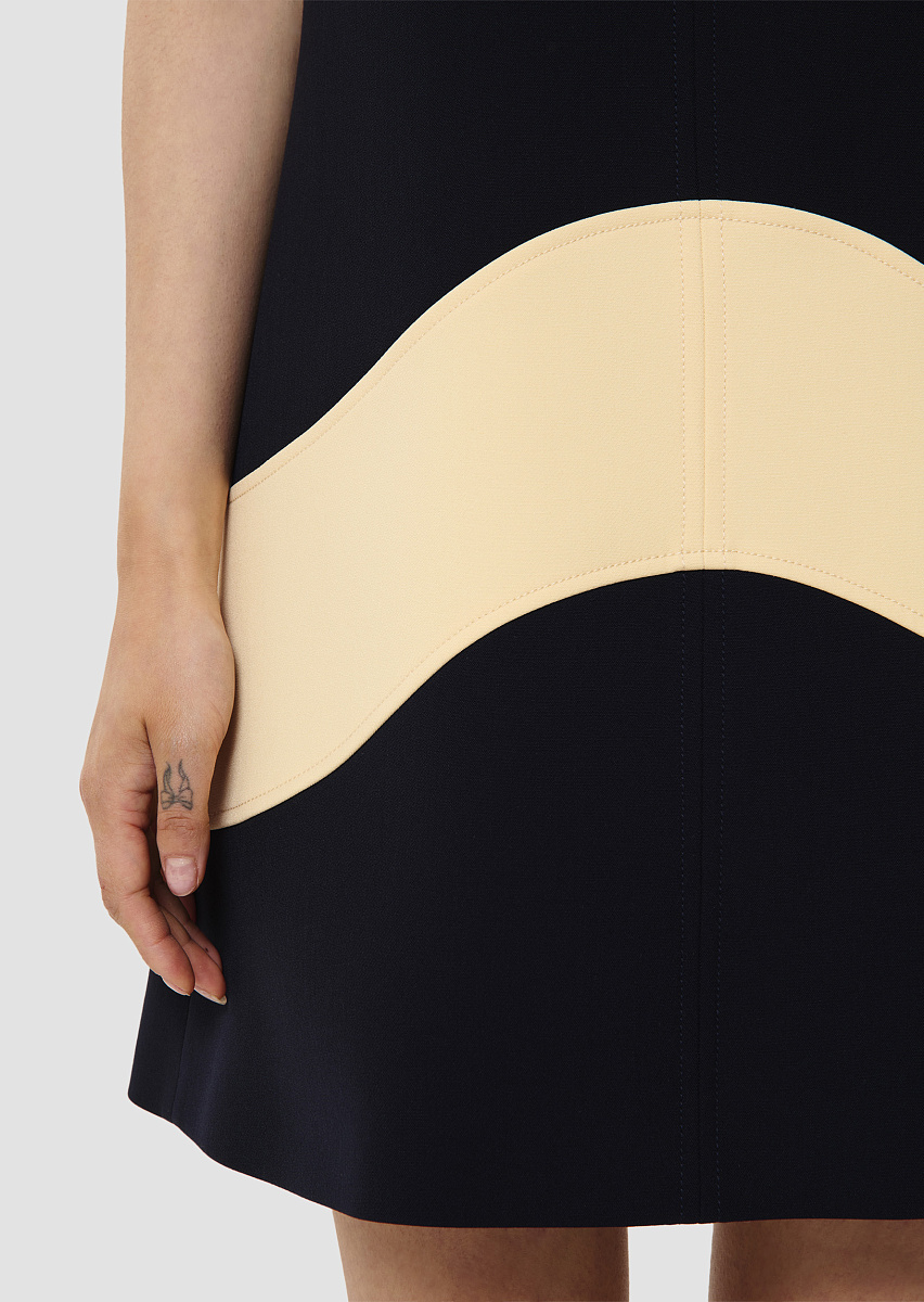 Темно-синее платье Regata с деталями цвета ванили