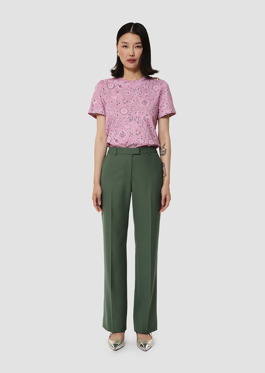 Poupee зеленые костюмные брюки из шерсти