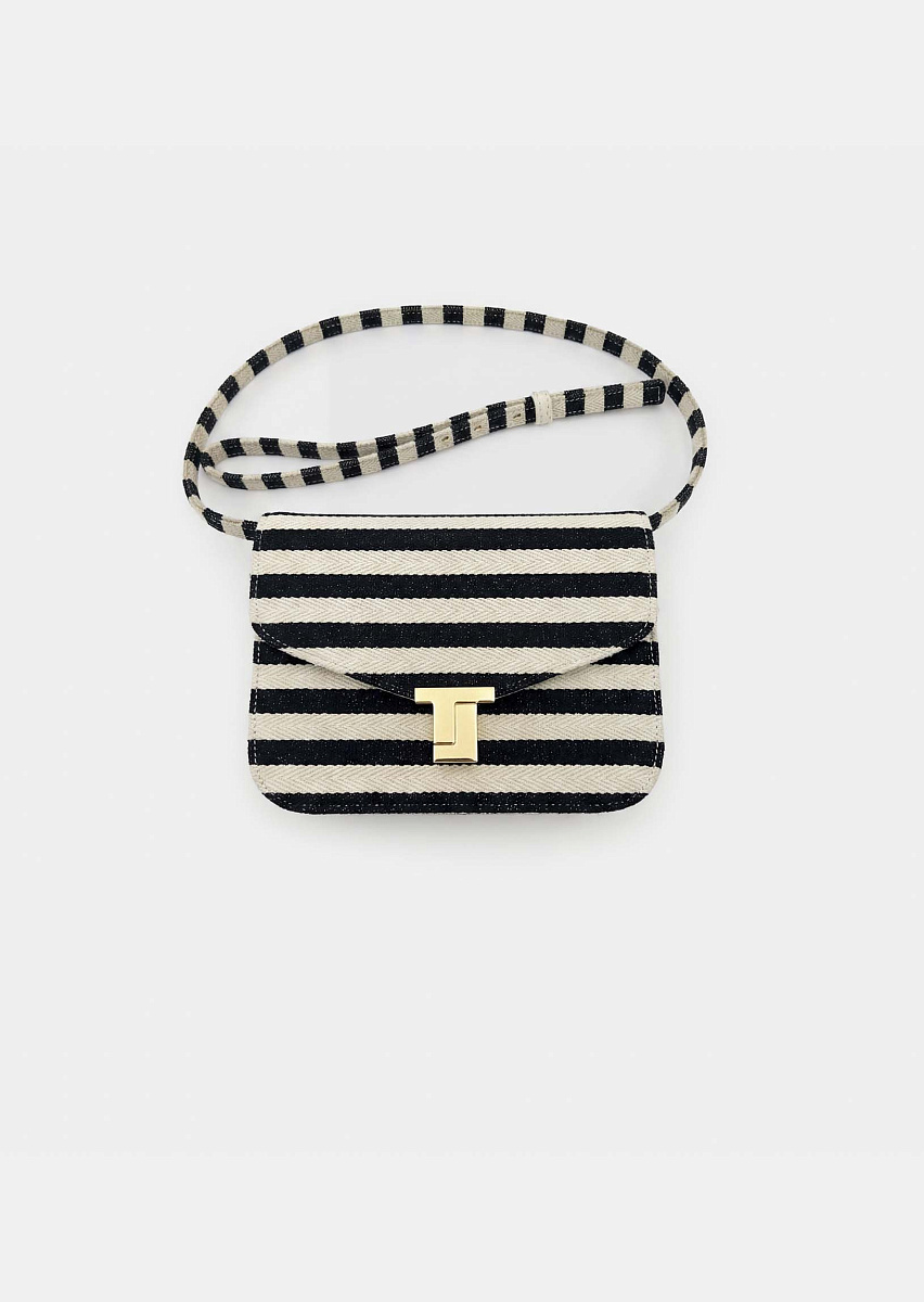 8 bis темно-синяя сумка с узором в полоску
