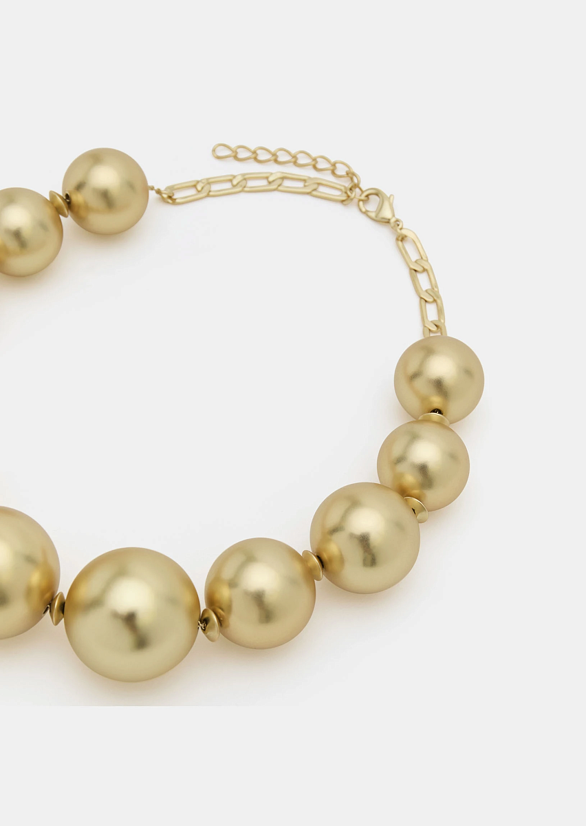 Belladona золотистое колье из крупных бусин