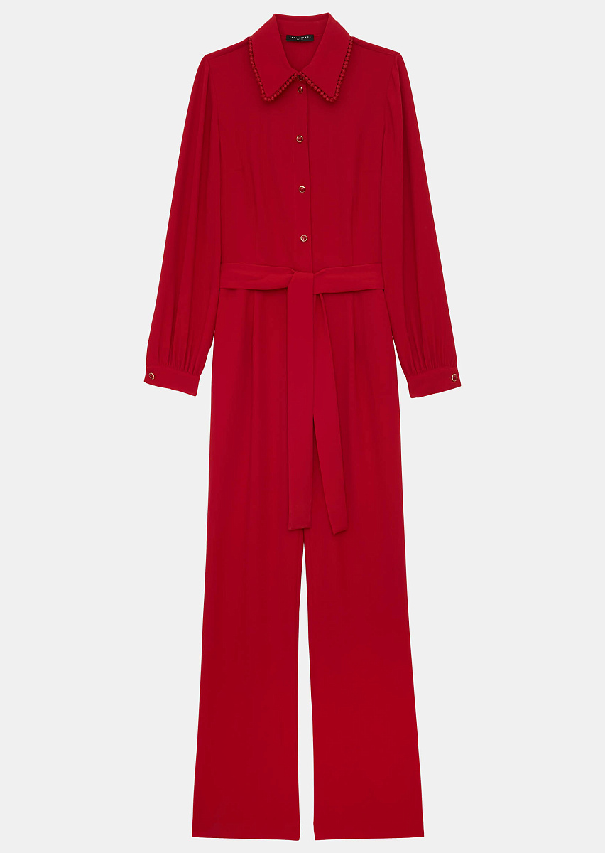 Комбинезон из крепа в красном цвете Комбинезон из крепа в красном цвете