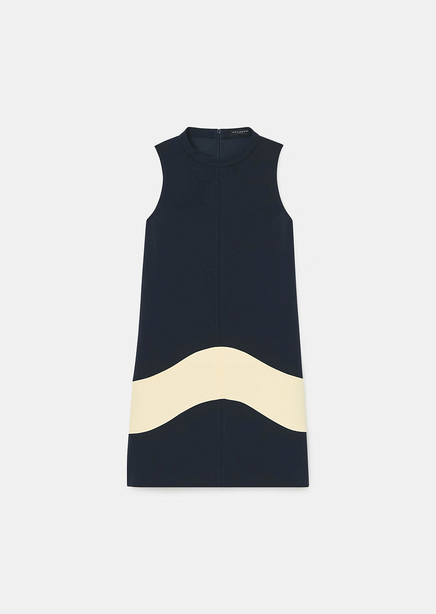 Темно-синее платье Regata с деталями цвета ванили