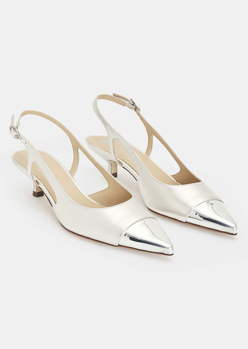 Туфли Kaia из кожи серебристого цвета с эффектом металлик